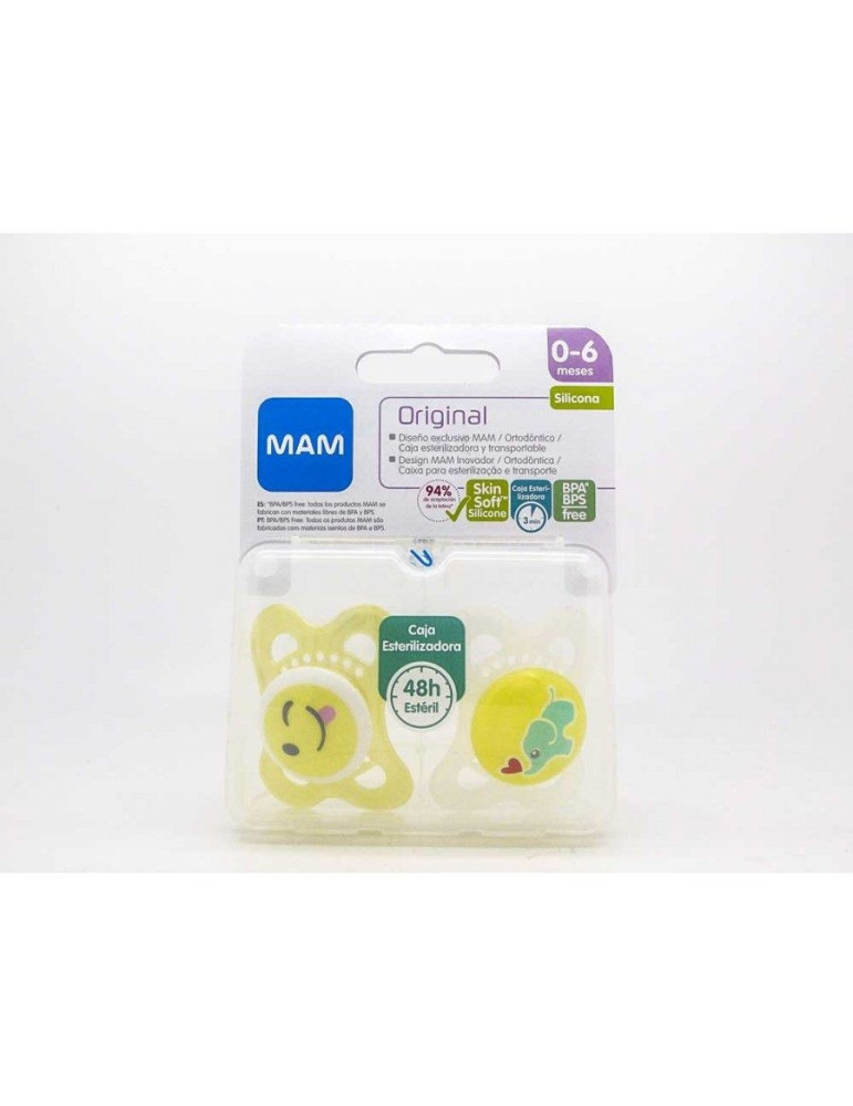 CHUPETE SILIC UNISEX MAM ORIG 0-6 M PACKDOBLE