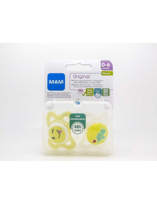 CHUPETE SILIC UNISEX MAM ORIG 0-6 M PACKDOBLE