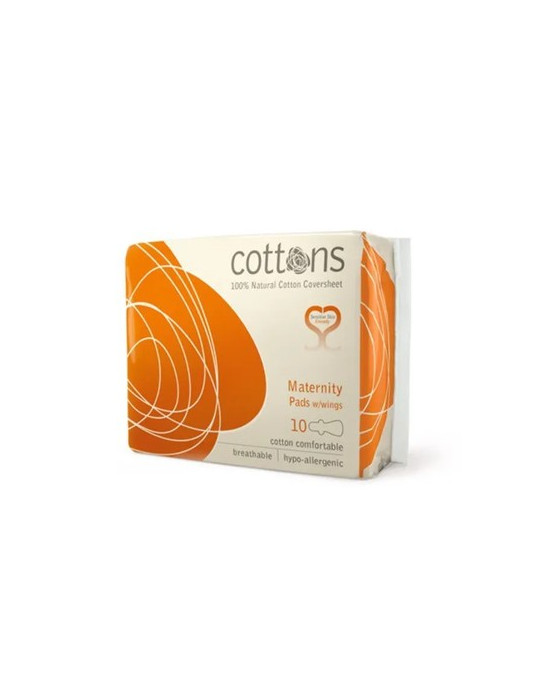 COTTONS COMPRESA MATERNIDAD NARANJA 10 U