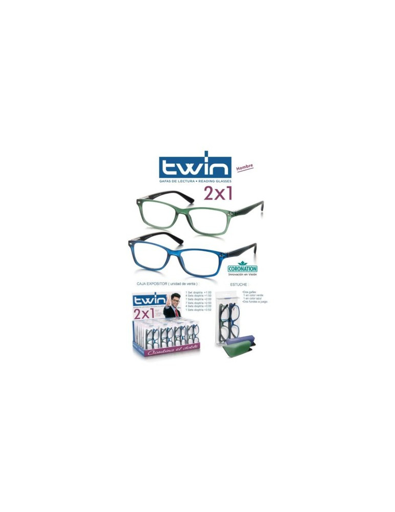 GAFA TWIN HOMBRE  VERDE AZUL +2.00