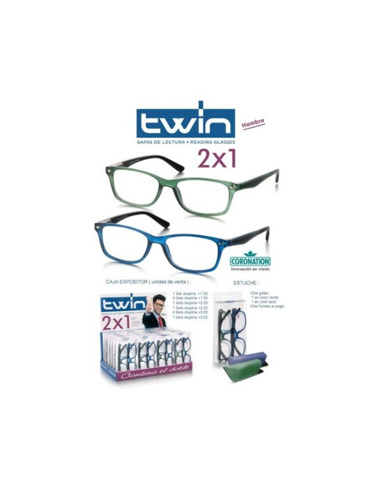 GAFA TWIN HOMBRE  VERDE AZUL +2.00